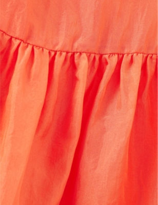 Shop Caramel Grape Silk Slip Dress 3-12 Years In Peach