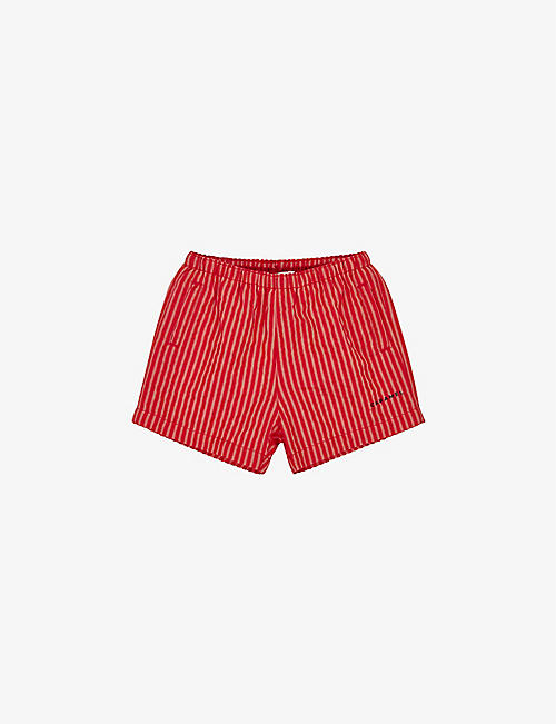 CARAMEL: Kohlrabi geometric-print woven swim shorts 1-12 years