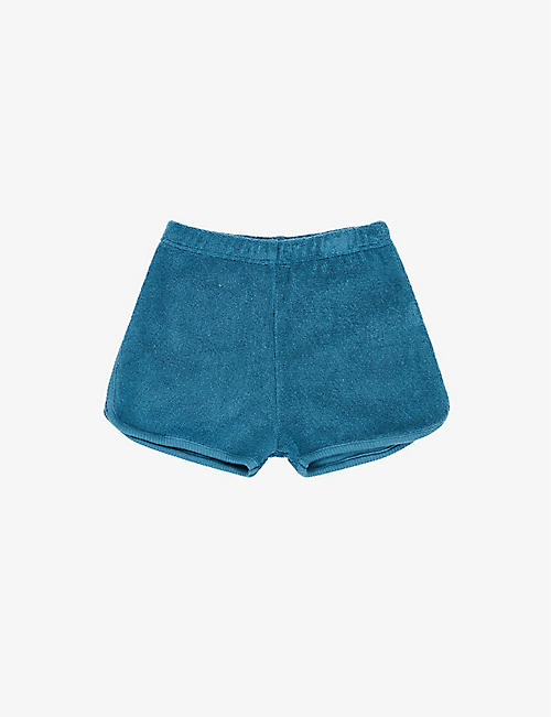 CARAMEL: Leek elasticated-waist cotton-towelling shorts 1-18 months