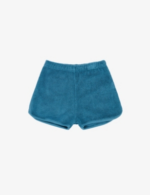 Caramel Babies'  Ocean Blue Leek Elasticated-waist Cotton-towelling Shorts 1-18 Months