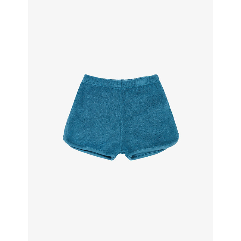Caramel Babies'  Ocean Blue Leek Elasticated-waist Cotton-towelling Shorts 1-18 Months