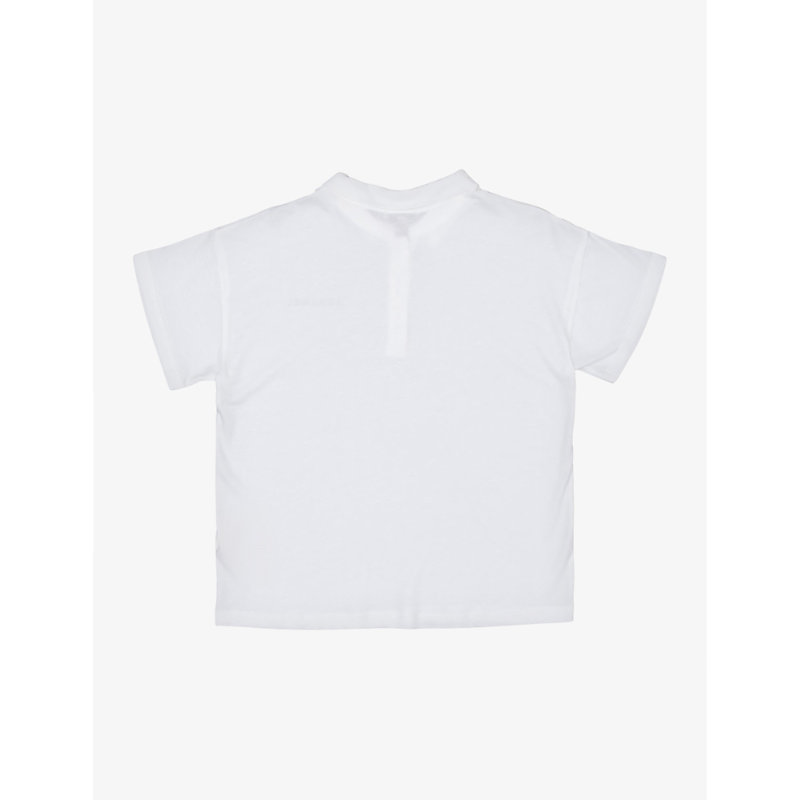 Shop Caramel Radicchio Organic Cotton-blend Polo Top 3-12 Years In Off White