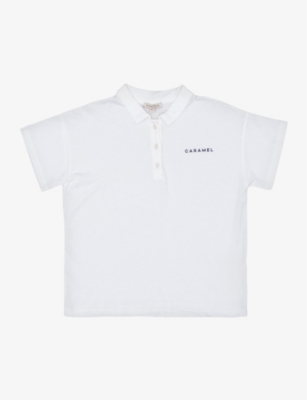 Caramel Boys Off White Kids Radicchio Organic Cotton-blend Polo Top 3-12 Years