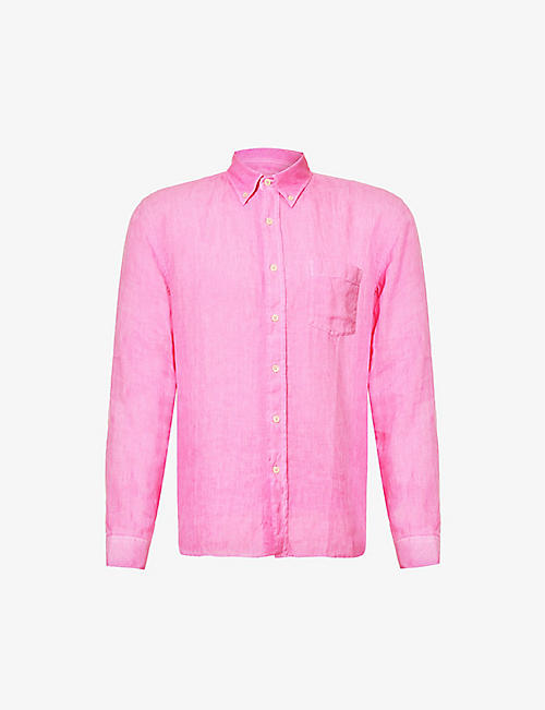 120% LINO: Patch-pocket regular-fit linen shirt