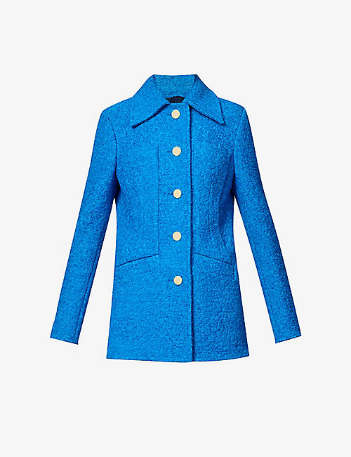 PROENZA SCHOULER: Bouclé-weave button-embellished woven jacket