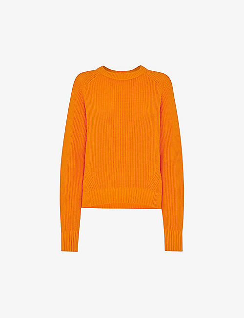 WHISTLES: Round-neck ribbed cotton-knit jumper