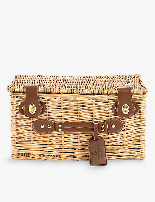GREENFIELD COLLECTION: Purbeck Willow wicker hamper picnic basket for two
