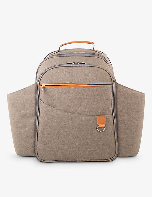 GREENFIELD COLLECTION: Contemporary woven picnic backpack for four