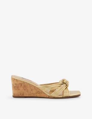 DUNE: Kope knot-front  leather wedge mules