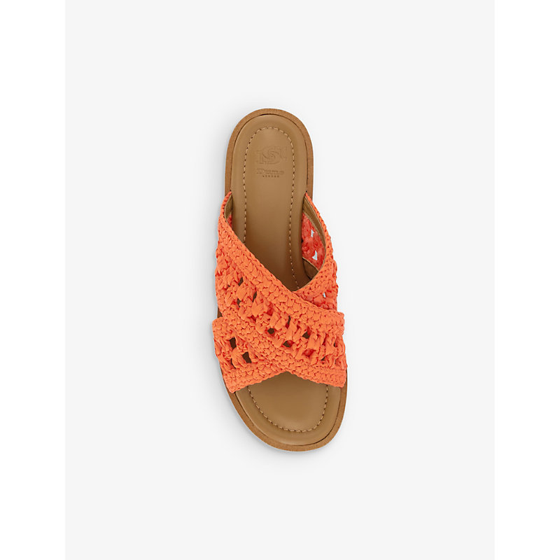 Shop Dune Women's Orange-synthetic Level Crochet Sandals