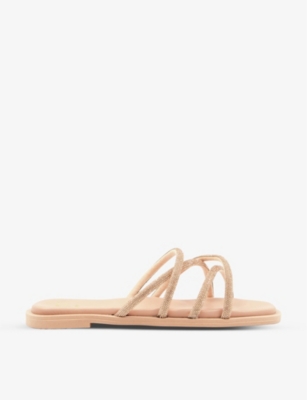 DUNE: Crystal-embellished strappy woven sandals