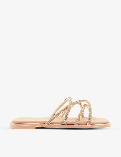 DUNE: Crystal-embellished strappy woven sandals