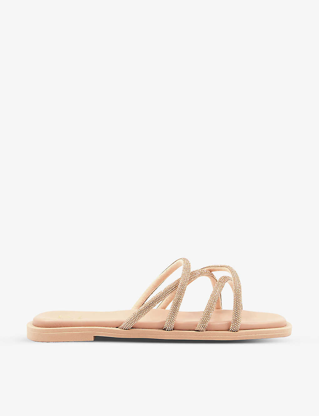 Dune Womens Blush-synthetic Crystal-embellished Strappy Woven Sandals