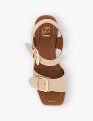 Shop Dune Women's Blush-leather Jenies Two-buckle Leather Platform Sandals