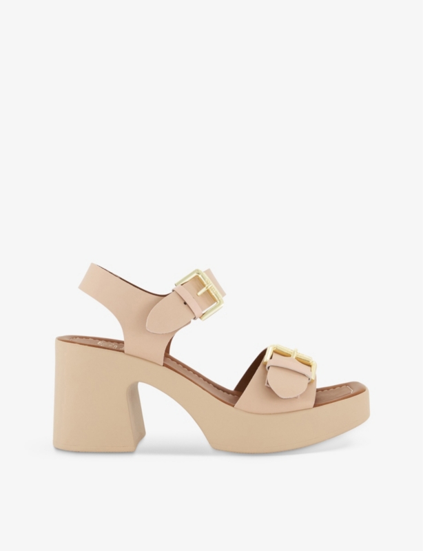 Jenies two-buckle leather platform sandals