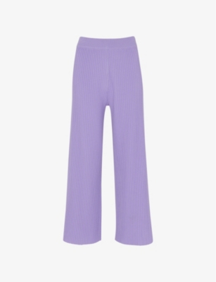 Whistles Womens Lilac Wide-leg High-rise Recycled Polyester-blend Trousers