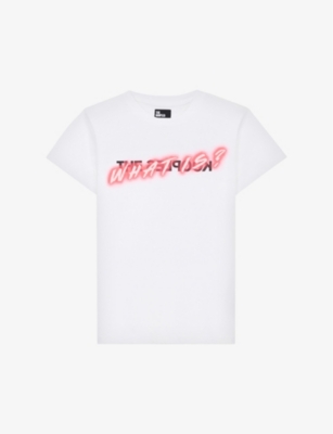 THE KOOPLES: 'What is?' logo-print cotton-jersey T-shirt