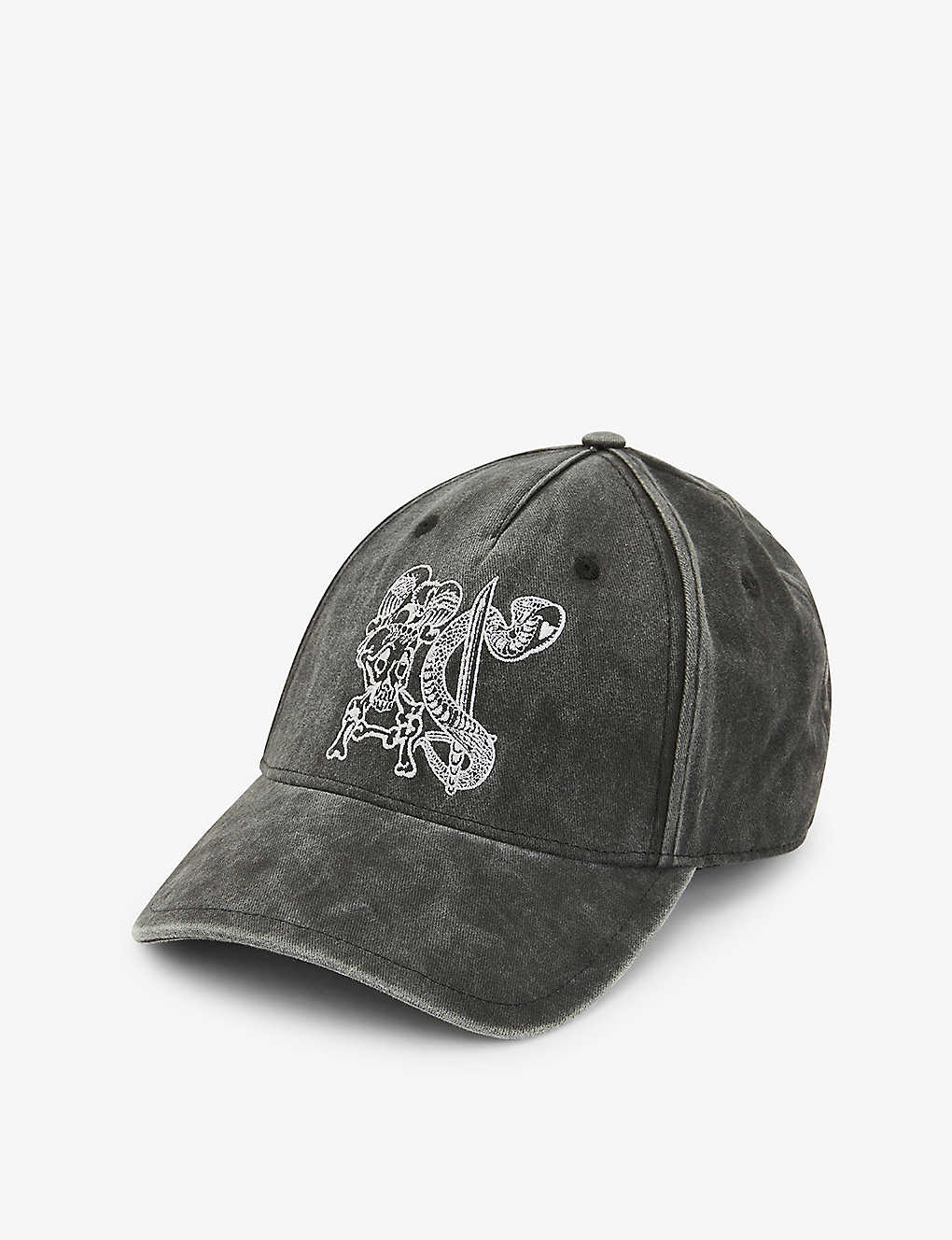 ALLSAINTS - Sabre Rattler skull and snake-embroidered cotton cap ...
