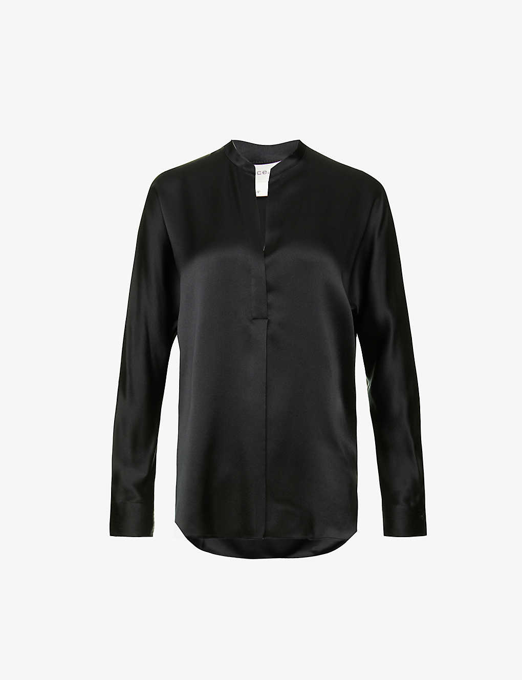 Vince Womens Black Relaxed-fit Silk Blouse