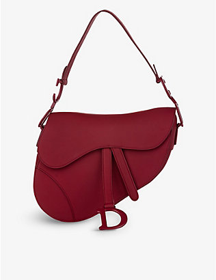 RESELFRIDGES: Pre-loved Dior Ultramatte saddle leather shoulder bag