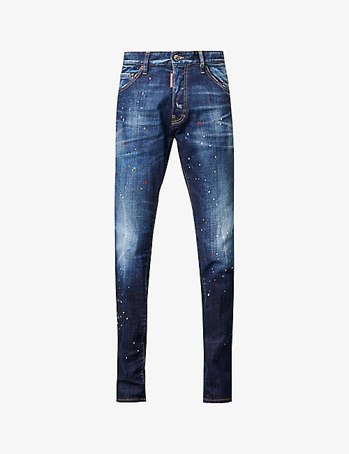 DSQUARED2: Cool guy contrast-stitch slim-fit stretch-denim jeans