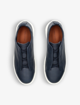 ERMENEGILDO ZEGNA Triple Stitch leather low-top trainers