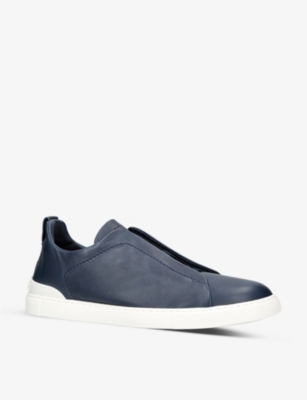 ERMENEGILDO ZEGNA Triple Stitch leather low-top trainers