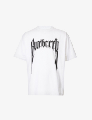 BURBERRY - Gothic logo-print regular-fit cotton-jersey T-shirt 