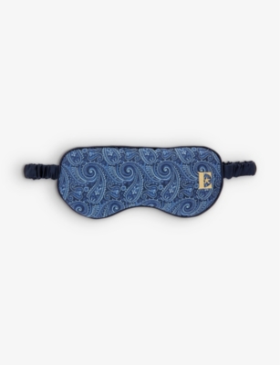 DEREK ROSE: Derek Rose x Elton John brand-embroidered paisley-patterned silk-satin sleep mask