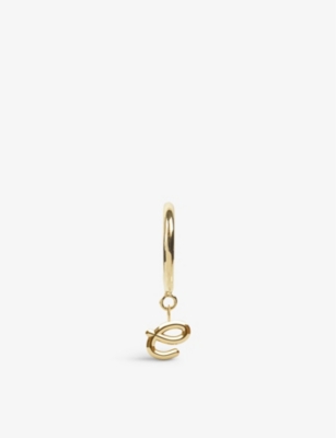 Love Letter E 18ct Yellow-Gold Single Hoop Earring