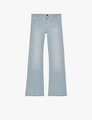 THE KOOPLES: Striped wide-leg low-rise jeans