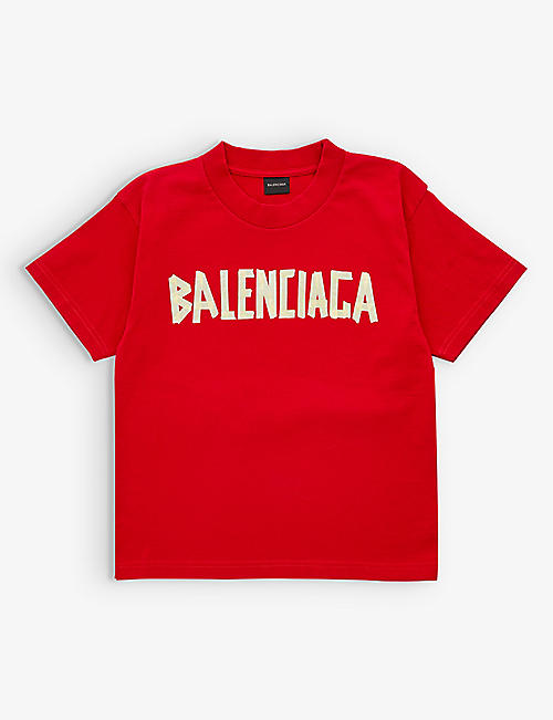 BALENCIAGA: Logo-print regular-fit stretch-cotton T-shirt 4-10 years