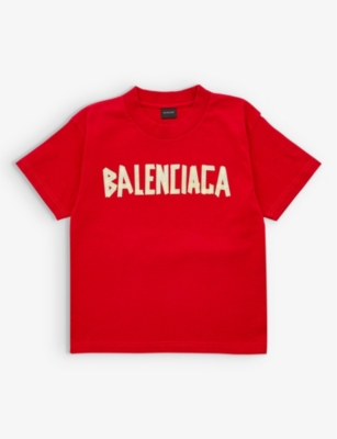 BALENCIAGA Logo print regular fit stretch cotton T shirt 4 10 years Selfridges