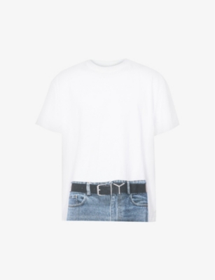 Y/project Man White T-shirts In White / Navy