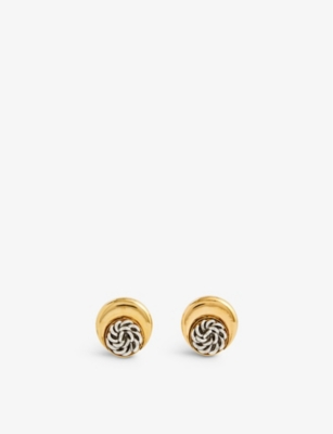 Marine Serre Regenerated Buttons Moon Earring In Gold