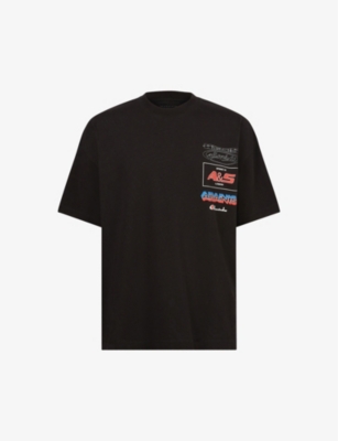 ALLSAINTS ALLSAINTS MEN'S JET BLACK TEAMSTER OVERSIZED ORGANIC-COTTON T-SHIRT 66300251