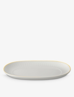 VILLEROY & BOCH: Château Septfontaines bone-porcelain pickle dish plate 20cm x 14cm