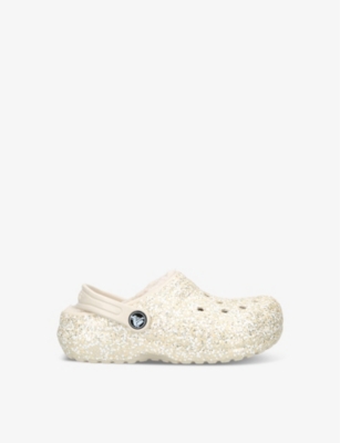 CROCS: Classic lined glitter-embellished rubber clogs 6-9 years