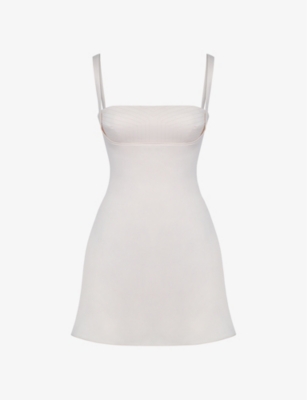 House Of Cb Kara Stretch-woven Mini Slip Dress In Vintage Cream