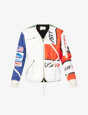GREG LAUREN: Racer contrast-panel regular-fit canvas jacke