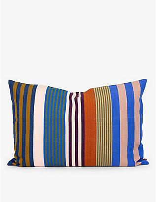 A WORLD OF CRAFT BY AFROART: Aya striped cotton cushion cover 50cm x 70cm