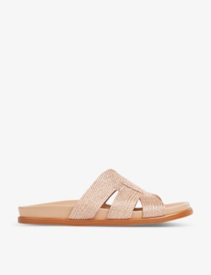 LK BENNETT: Rachelle cut-out flat-sole rope raffia sandals