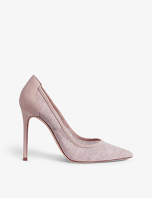 LK BENNETT: Madelyn sheer-textured leather heeled courts