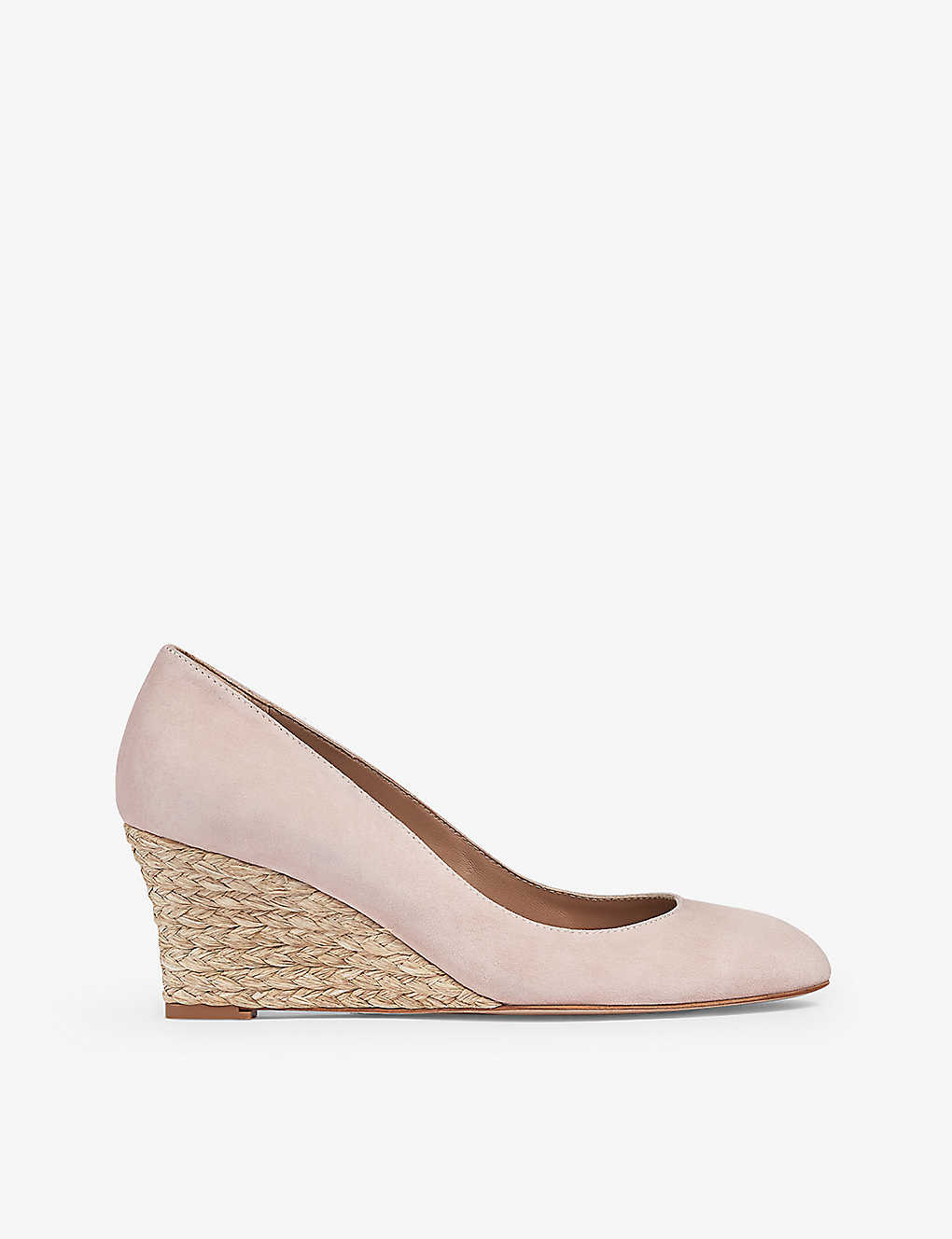 Lk Bennett Womens Pin-pale Pink Eevi Cork-heel Leather Wedges
