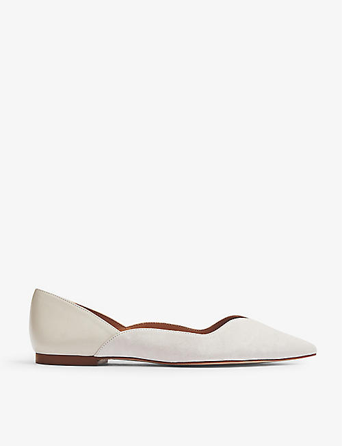 LK BENNETT: Iris pointed-toe leather ballet shoes