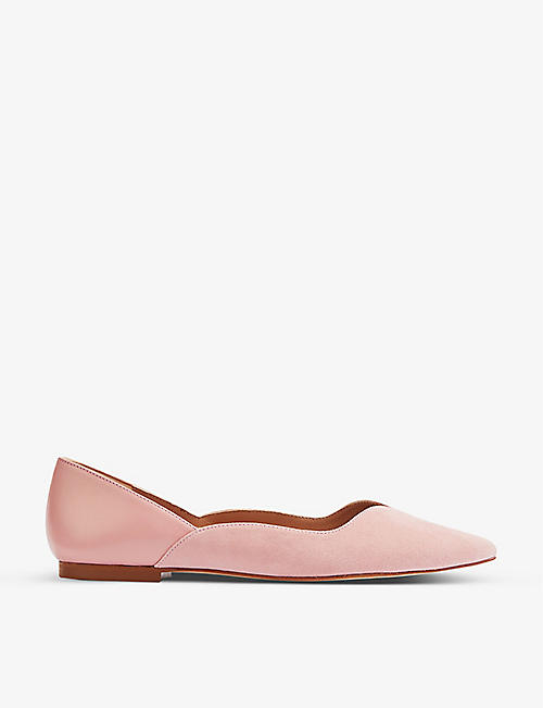 LK BENNETT: Iris pointed-toe leather ballet shoes