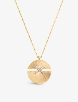 CHAUMET: Jeux de Liens Harmony large 18ct yellow-gold and 0.36ct diamond pendant necklace