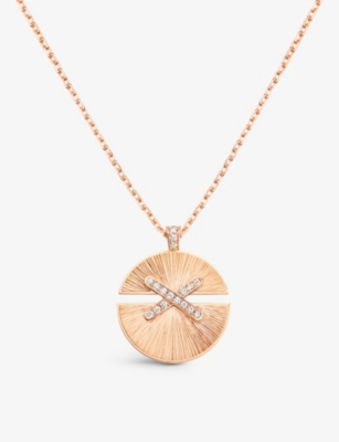 CHAUMET: Jeux de Liens Harmony medium 18ct rose-gold and 0.25ct diamond pendant necklace
