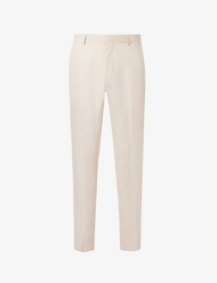 TIGER OF SWEDEN: Tenutas pressed-crease tapered regular-fit linen trousers