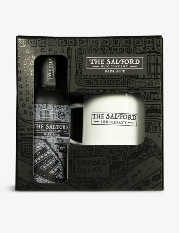 Salford dark spice rum and mug gift set